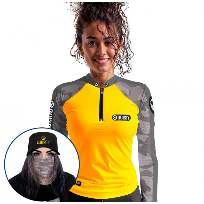 Super Combo Premium - Pro Elite Feminina Army Pesca Esportiva - Camisa + Máscara + Boné DryUv50+
