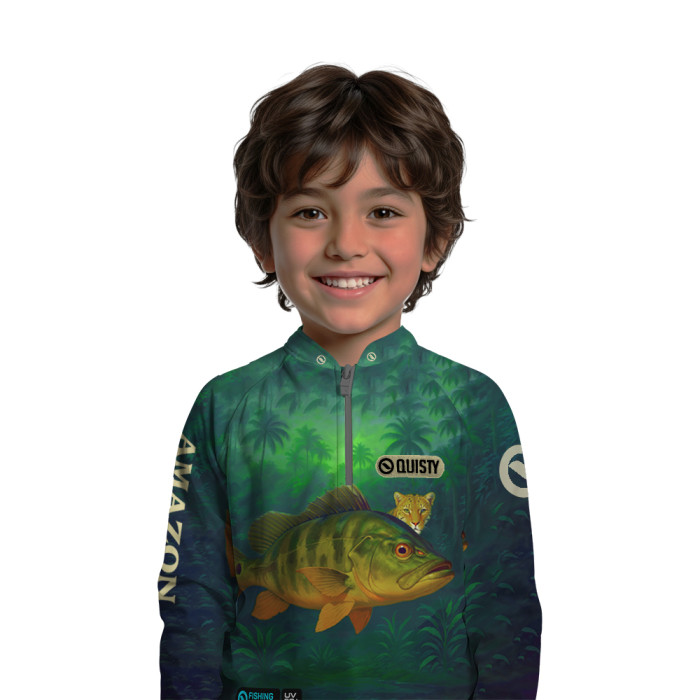 Camisa Premium Infantil - Pro Elite Tucunaré Amazon - Pesca Esportiva - DryUv50 + Punho Luva