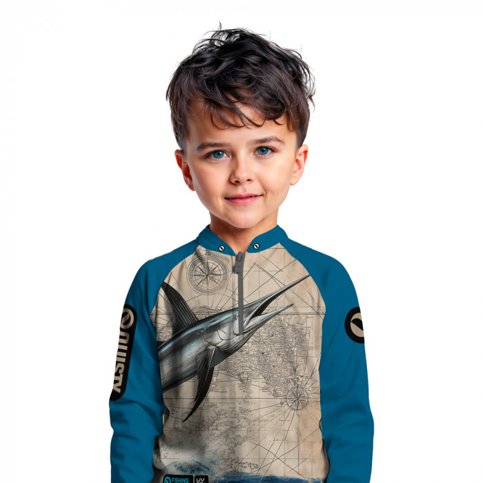 Camisa Premium Infantil - Pro Elite Espada do Mar - Pesca Esportiva - DryUv50 + Punho Luva