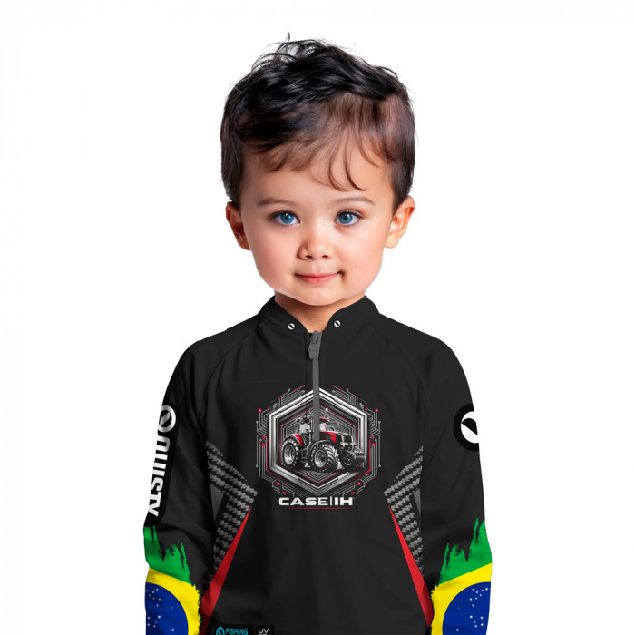 Camisa Premium Infantil - Pro Elite Ordem na Terra, Progresso no Campo- Agro Sports- DryUv50+ Punho Luva