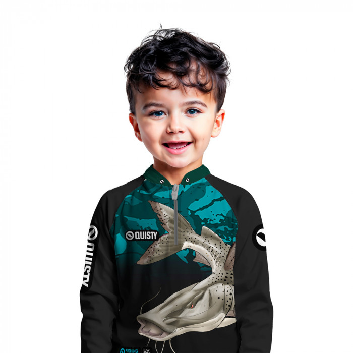 Camisa Premium Infantil - Pro Elite Predador Noturno Pintado - Pesca Esportiva - DryUv50 + Punho Luva