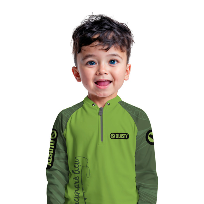 Camisa Premium Infantil - Camisa Premium - Pro Elite Just Hook It Tucunaré Oliva - Pesca Esportiva - DryUv50+ Punho Luva