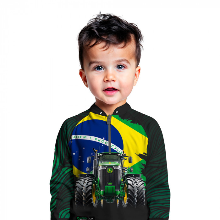 Camisa Premium Infantil - Pro Elite Raízes Rurais do Brasil- Agro Sports- DryUv50+ Punho Luva