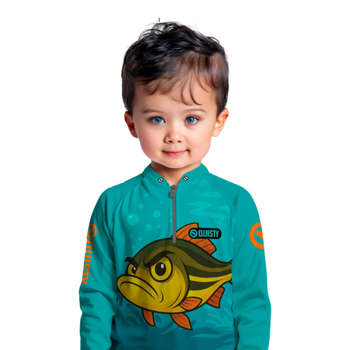 Camisa Premium Infantil - Pro Elite Dourado Do Rio Teen - Pesca Esportiva - DryUv50 + Punho Luva