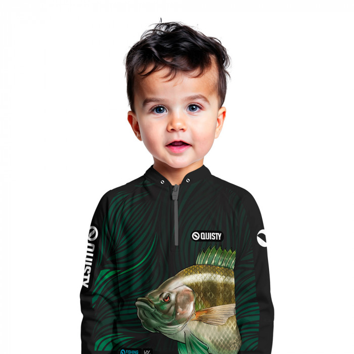 Camisa Premium Infantil - Pro Elite Tilápia Bocuda Pesca Esportiva - DryUv50 + Punho Luva