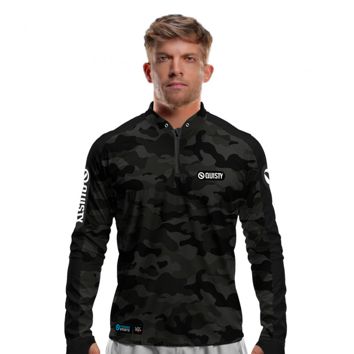 Camisa Premium Pro Elite Army Black Pesca Esportiva DryUv50  Punho de Luva
