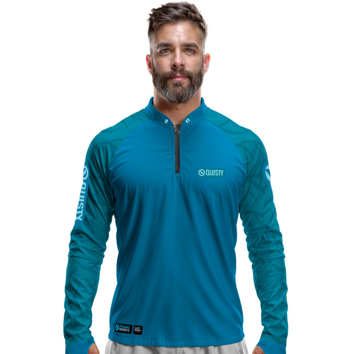 Camisa Premium - Pro Elite Black Bass Kid Ocelos Blue Pesca Esportiva - DryUv50+ Punho Luva