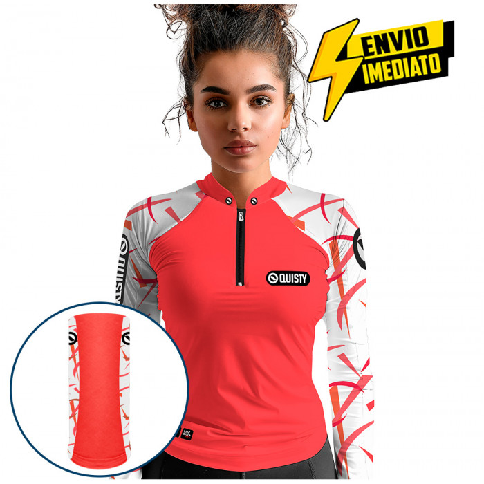 Combo Premium - Pro Elite Black Bass Kid Ocelos Feminina - Camisa + Punho Luva + Máscara DryUv50 Envio Imediato