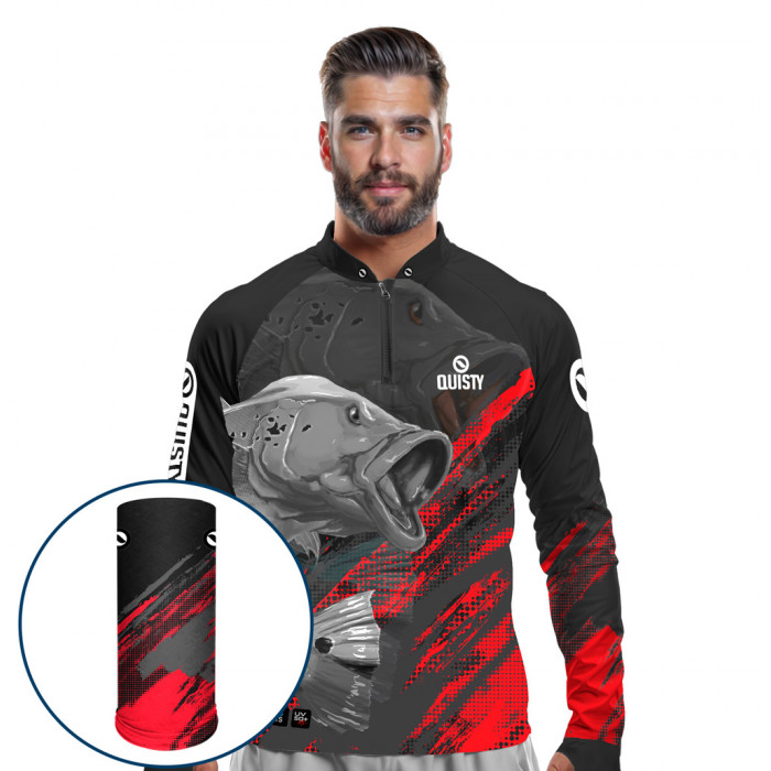 Combo Premium - Pro Elite Pescador De Tucuna - Pesca Esportiva - Camisa Punho Luva Máscara Premium DryUv50
