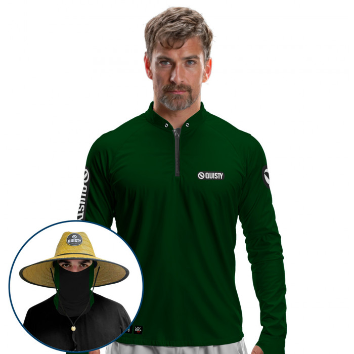 Super Combo VIP - Pro Elite Sport Clean Militar - Camisa + Punho Luva + Máscara + Chapéu DryUv50+