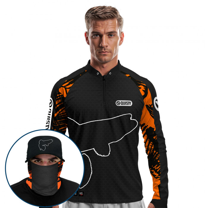 Super Combo Premium - Pro Elite Traíra Fisherman - Pesca Esportiva - Camisa + Punho Luva + Máscara Premium + Boné DryUv50+