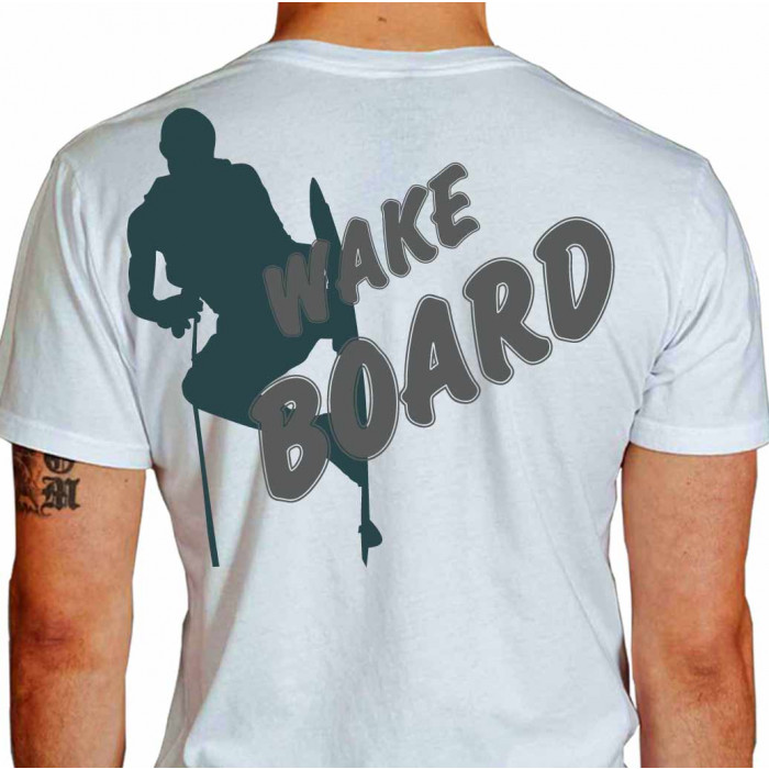 Camiseta NO FEAR WAKE BOARD  - branca