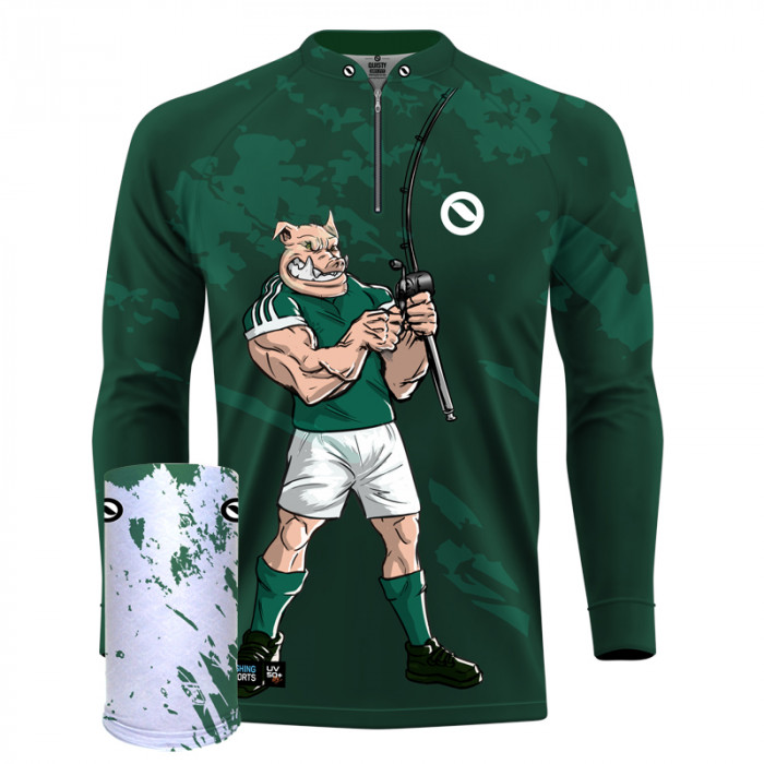 Combo Premium - Pro Elite Porco Pescador Pesca Esportiva Camisa + Máscara + Punho Luva
