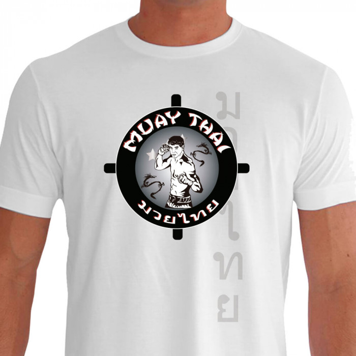 Camiseta de Muay Thai Posição Combate - Branca