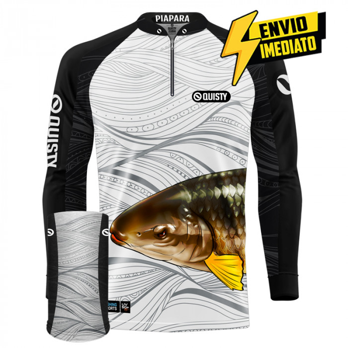 Combo Premium - Pro Elite Piapara Pesca Esportiva - Camisa + Punho Luva + Máscara DryUv50 Envio Imediato
