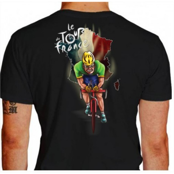 Camiseta - Ciclismo - Campeonato Ciclista Mapa da França Le Tour de France Lisa Costas Preta