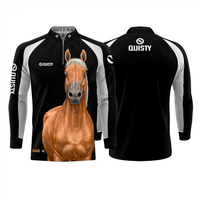 Camisa Premium Pro Elite Cavalgada Quarto de Milha Baio DryUv50+ + Punho de Luva