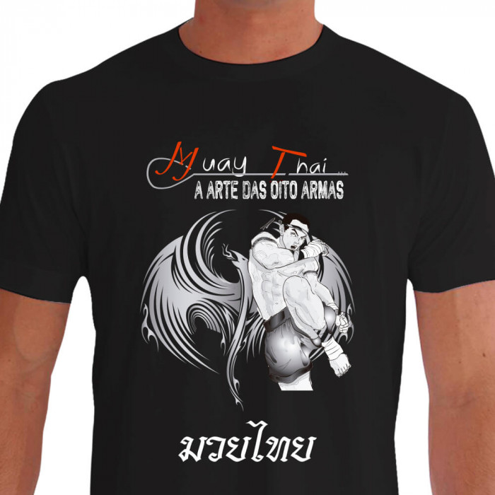 Camiseta de Muay Thai Fenix Renascimento - Preta