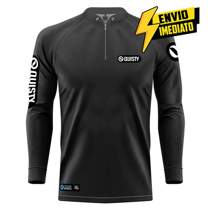 Camisa Premium - Pro Elite Sport Clean Preta - DryUv50 + Punho Luva - Envio Imediato