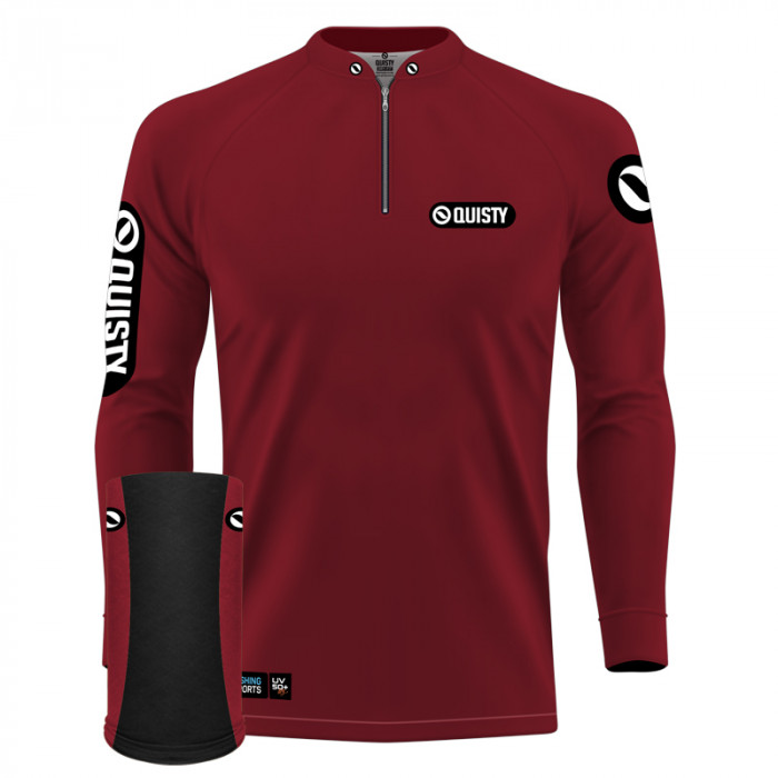 Combo Premium - Pro Elite Sport Clean Wine - Camisa + Punho Luva + Máscara DryUv50