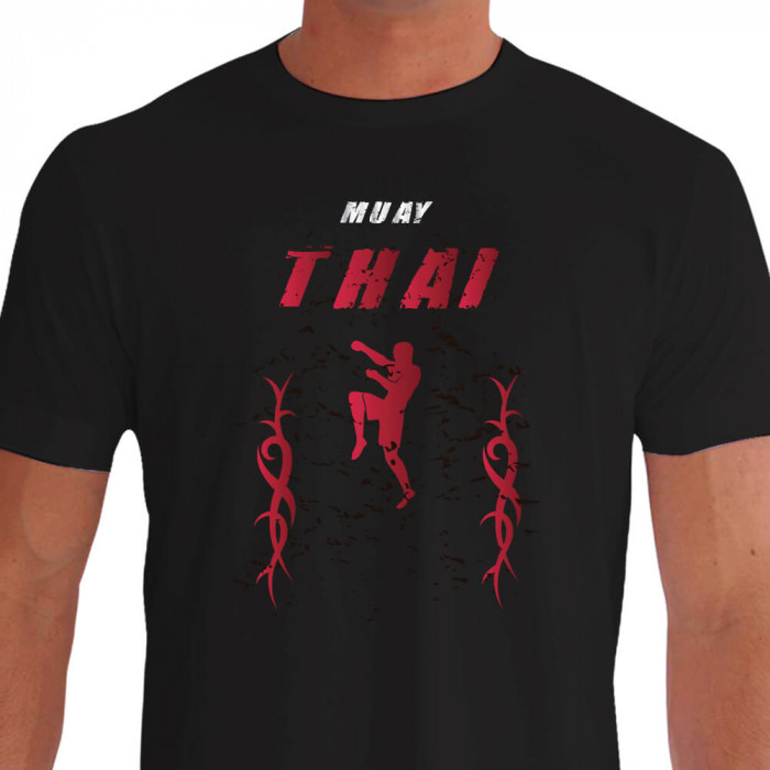 Camiseta de Muay Thai Tribal - Preta
