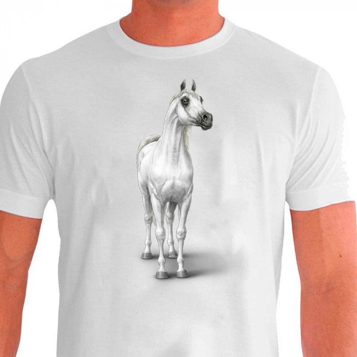 Camiseta Casual Cavalgada Árabe Tordilho - 100% Dry Fit