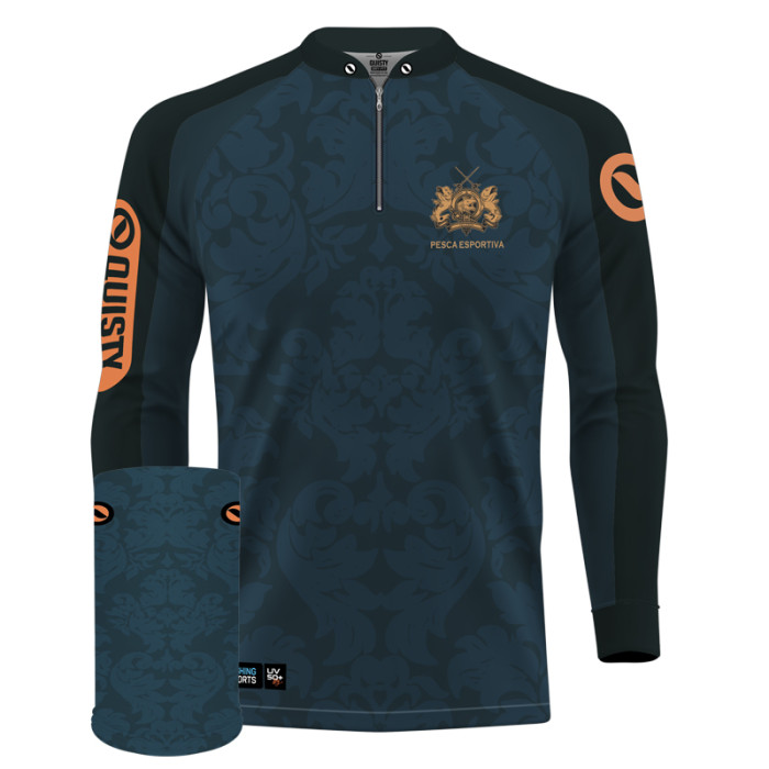 Combo Premium - Pro Elite Tucuna No Stress Pesca Esportiva - Camisa + Punho Luva + Máscara Premium DryUv50+