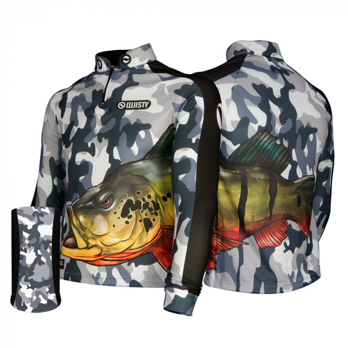 Combo Raglan Tucunaré Antártida Pesca Esportiva Camisa + Máscara DryUv50+ 