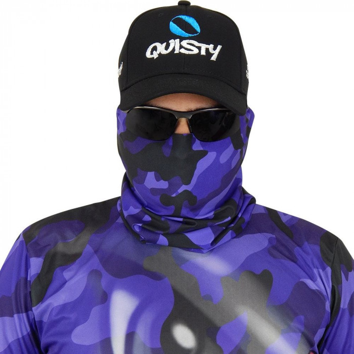 Máscara de Proteção Solar Tucunaré Nervoso Camuflado Roxa UV PROTECTION