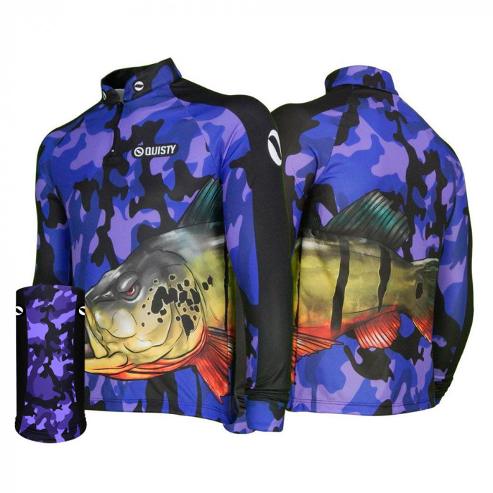 Combo Raglan Tucunaré Attack Pesca Esportiva Camisa + Máscara DryUv50+ 