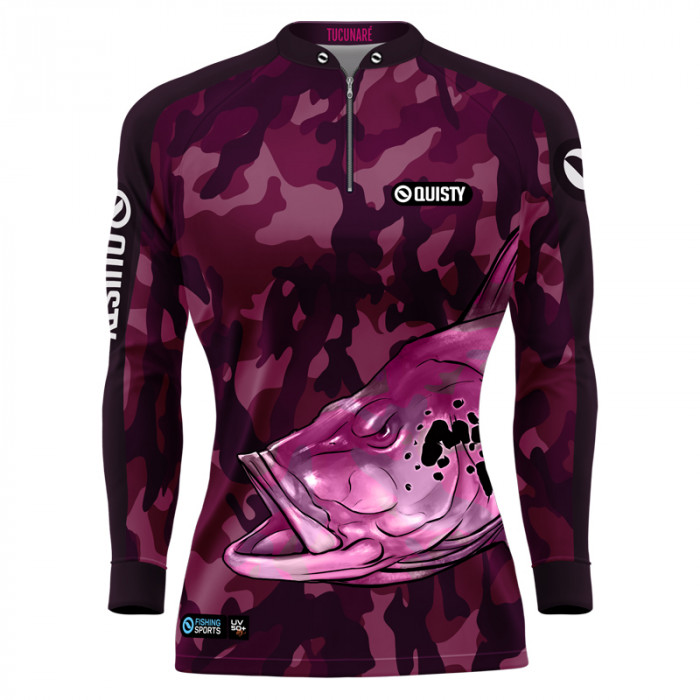 Camisa Premium - Pro Elite Tucunaré Pantanal Feminina - Pesca Esportiva - DryUv50 + Punho Luva