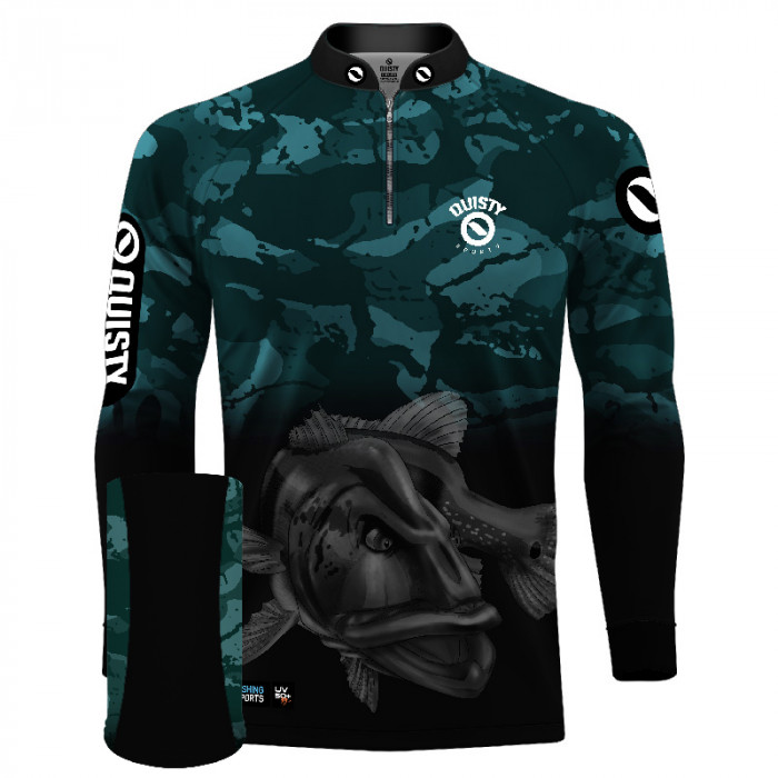 Combo Premium - Pro Elite Tucunaré Cyan Pesca Esportiva - Camisa + Punho Luva + Máscara DryUv50+