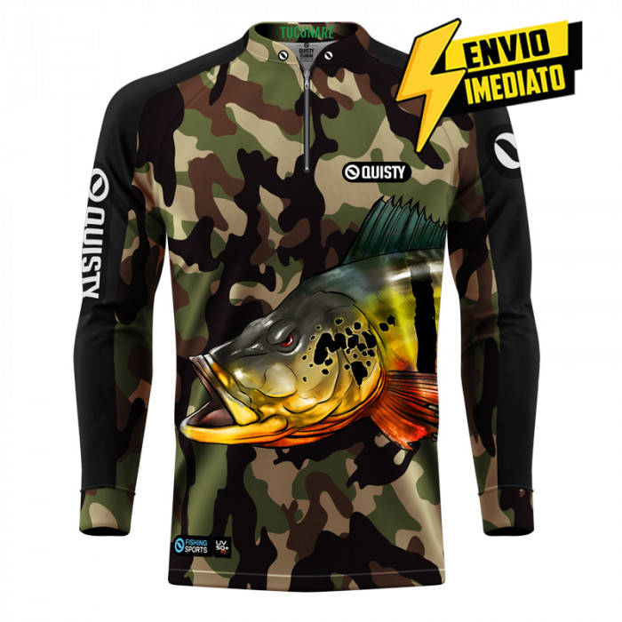 Camisa Premium - Pro Elite Tucunaré Pantanal Pesca Esportiva - DryUv50 + Punho Luva - Envio Imediato