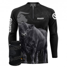 Combo Premium - Pro Elite Touro Angus - Camisa + Punho Luva + Máscara Premium DryUv50+