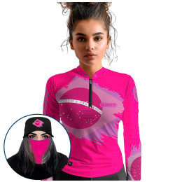 Super Combo Premium - Pro Elite Brasil Pink Pesca Esportiva - Camisa + Punho Luva + Máscara Premium + Boné Tela DryUv50+