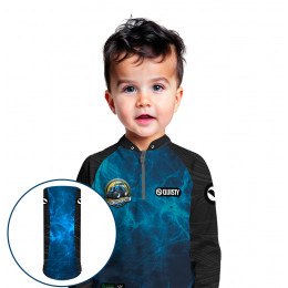 Combo Premium Infantil - Pro Elite Força do Campo- Agro Sports- Camisa + Punho Luva + Máscara Premium Infantil DryUv50+ 