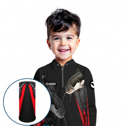 Combo Premium Infantil - Pro Elite Pirarara Bom De Briga Pesca Esportiva - Camisa + Punho Luva + Máscara Premium Infantil DryUv50+