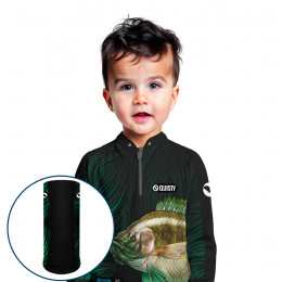 Combo Premium Infantil - Pro Elite Tilápia Bocuda Pesca Esportiva - Camisa + Punho Luva + Máscara DryUv50+