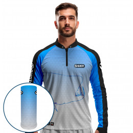 Combo Premium - Pro Elite Cachorra Fisherman - Pesca Esportiva - Camisa + Punho Luva + Máscara Premium DryUv50+