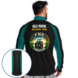 Combo Premium - Pro Elite Força da Terra - Agro Sports - Camisa + Punho Luva + Máscara Premium DryUv50+