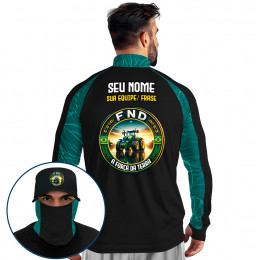 Super Combo Premium - Pro Elite Força da Terra - Agro Sports - Camisa + Punho Luva + Máscara Premium + Boné DryUv50+