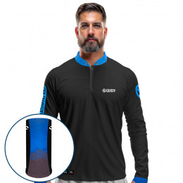 Combo Premium - Pro Elite Black Ocean - Camisa + Punho Luva + Máscara Premium DryUv50+