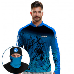 Super Combo Premium - Pro Elite Black Tide - Camisa + Punho Luva + Máscara Premium + Boné Tela DryUv50+