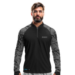 Camisa Premium - Pro Elite Black Bass Kid Ocelos Black Pesca Esportiva - DryUv50+ Punho Luva