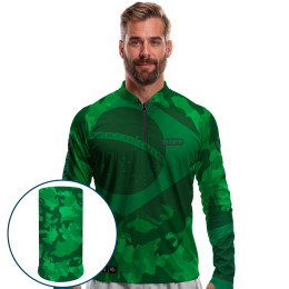 Combo Premium - Pro Elite Brasil Army Pesca Esportiva - Camisa + Punho Luva + Máscara Premium DryUv50+