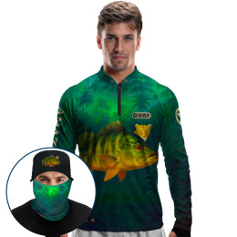 Super Combo Premium - Pro Elite Tucunaré Amazon - Camisa + Punho Luva + Máscara Premium + Boné Tela DryUv50+