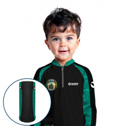 Combo Premium Infantil - Pro Elite Força da Terra- Agro Sports- Camisa + Punho Luva + Máscara Premium Infantil DryUv50+ 