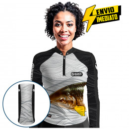 Combo Premium - Pro Elite Piapara Feminina Pesca Esportiva - Camisa + Punho Luva + Máscara DryUv50 Envio Imediato