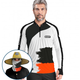 Super Combo VIP - Pro Elite Pirarara Fisherman - Pesca Esportiva - Camisa + Punho Luva + Máscara + Chapéu DryUv50+