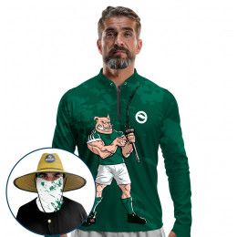 Super Combo VIP - Pro Elite Porco Pescador Pesca Esportiva - Camisa + Punho Luva + Máscara + Chapéu DryUv50